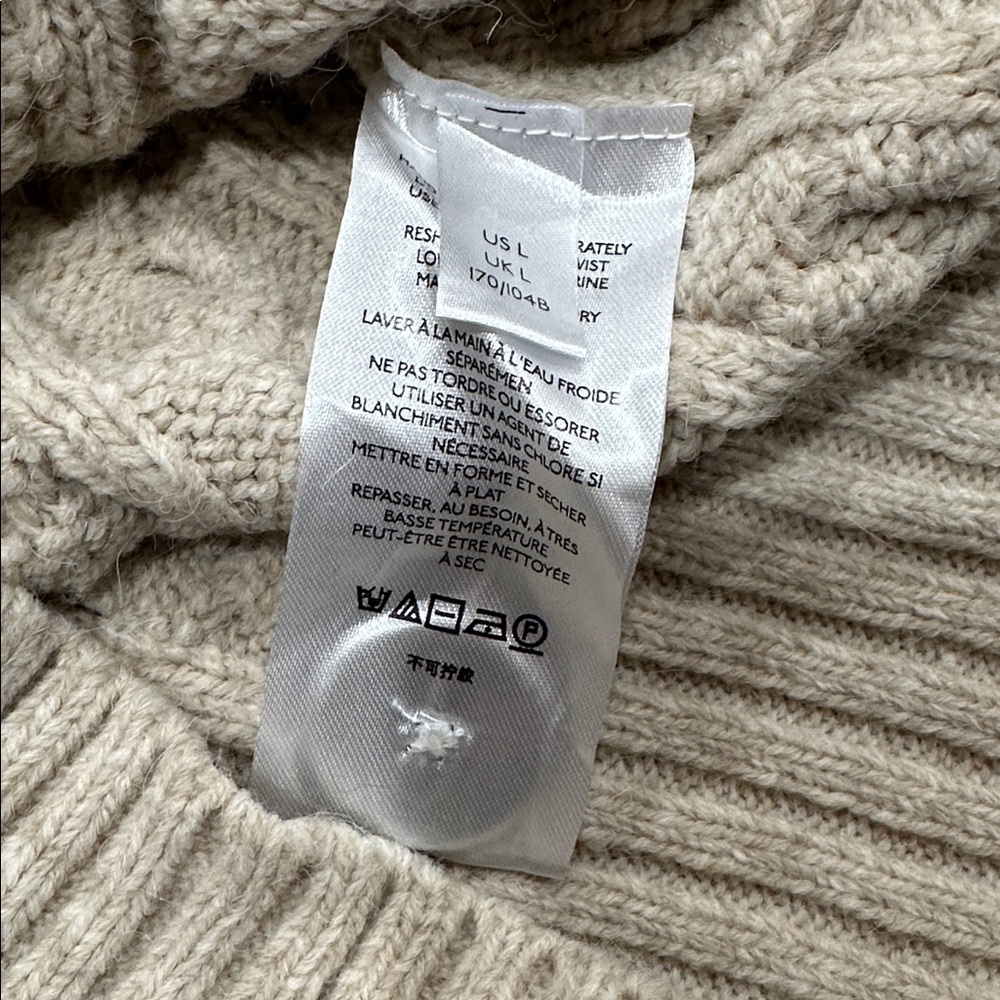 NWT Maeve Anthropology Oxford/Oatmeal color cropped cardigan women’s size L - Picture 5 of 10